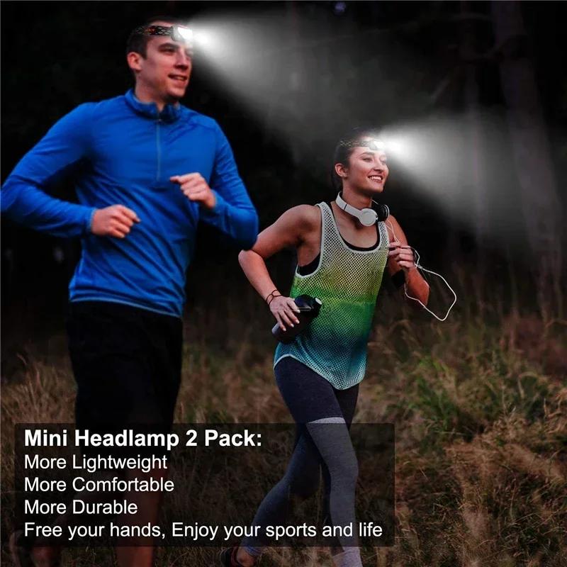 8 Modes Handfress Motion Sensor Powerful LED Headlight Headlamp Head Lamp COB Flashlight Torch Head Light For Camping, Fishing