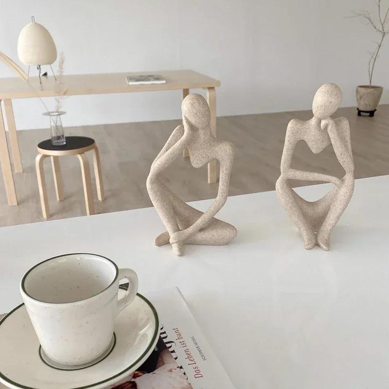 

1set Now Abstract Thinker Statue Resin Decorations Suitable for Bookshelf Decoration Home Decorations Desk Shelf Decoration