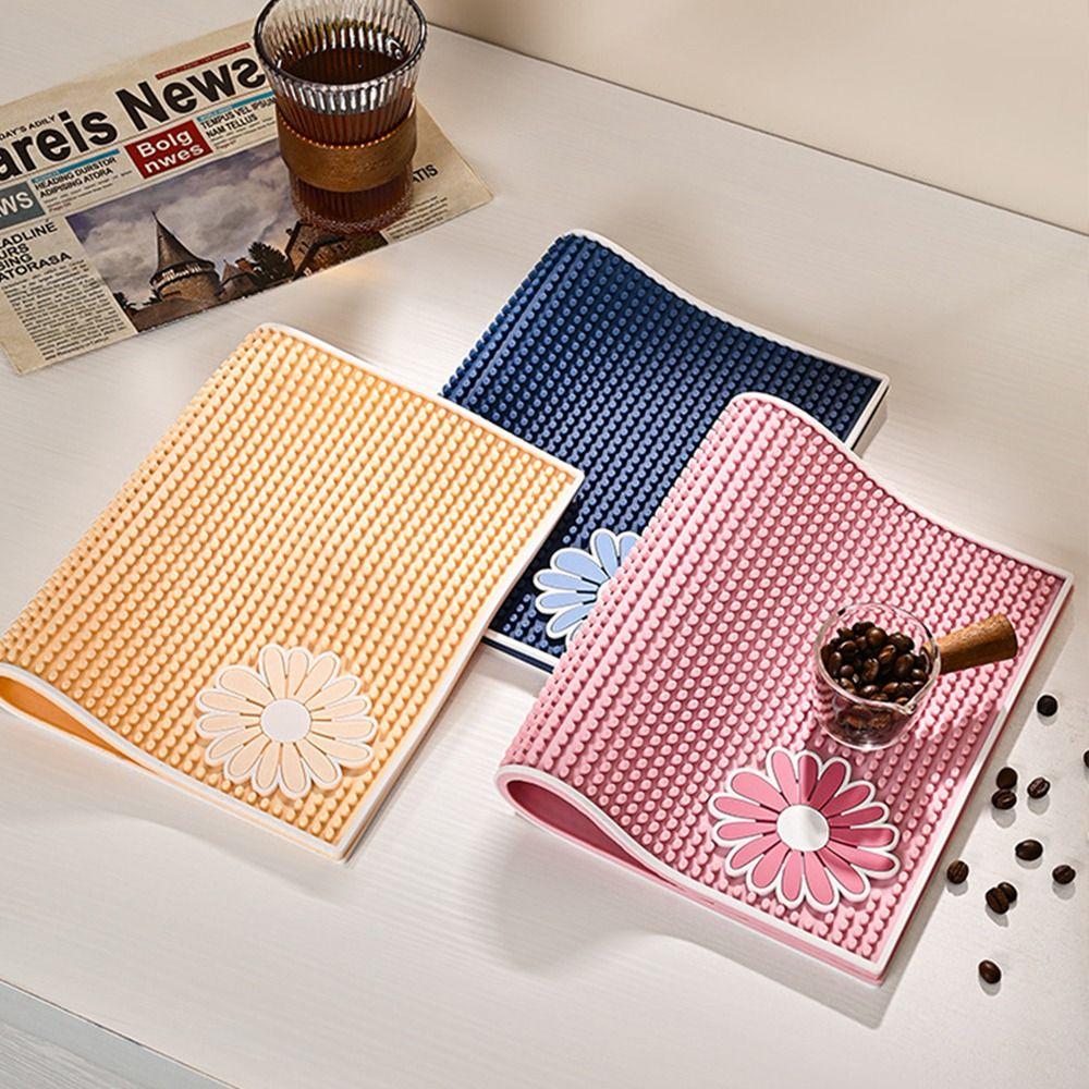 Foldable Kitchen Drain Mat Quick-drying Silicone Bar Mat New Drain Pad
