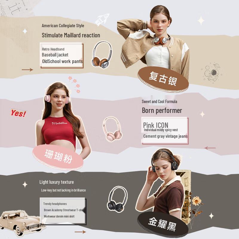 XIBERIA DM25 Gold Label Retro Wireless Bluetooth Headphones