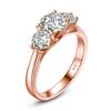 Certified 3 Stone Cat Totem Moissanite Rings For Women Total Is 2ct Genuine Silver 925 Luxury Wedding Jewelry Trend
