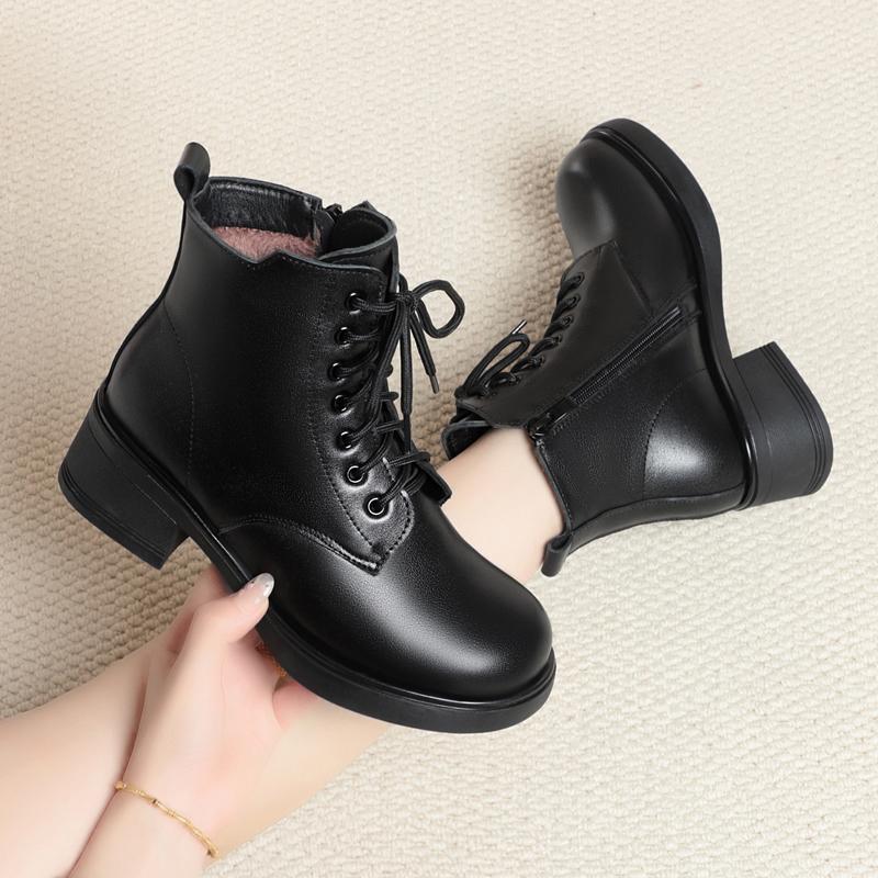 Fashion AIYUQI Women Ankle Boots Winter 2025 New Genuine Leather Large Size Women Snow Boots Anti-Slip Women Motorcycle Boots