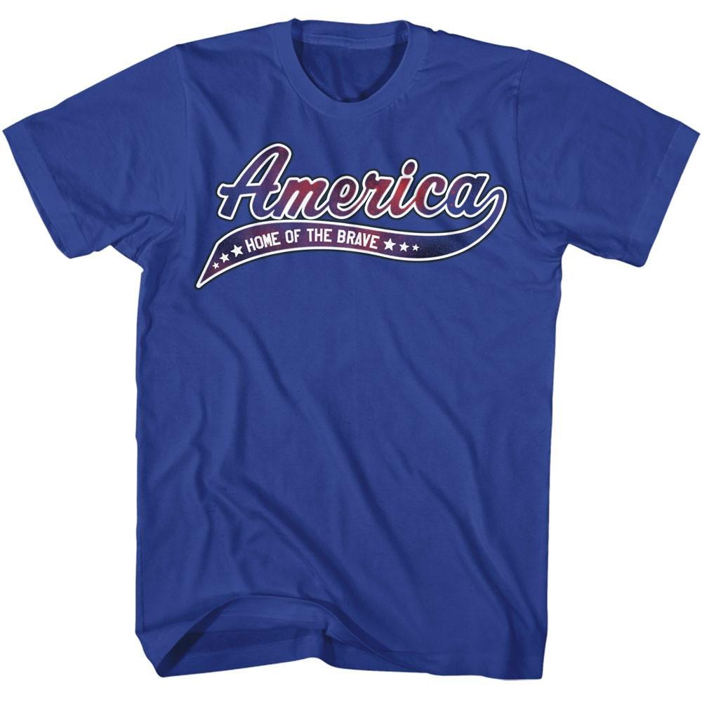 USA Patriotic Football Banner America Home Of The Brave Men s T Shirt XXL