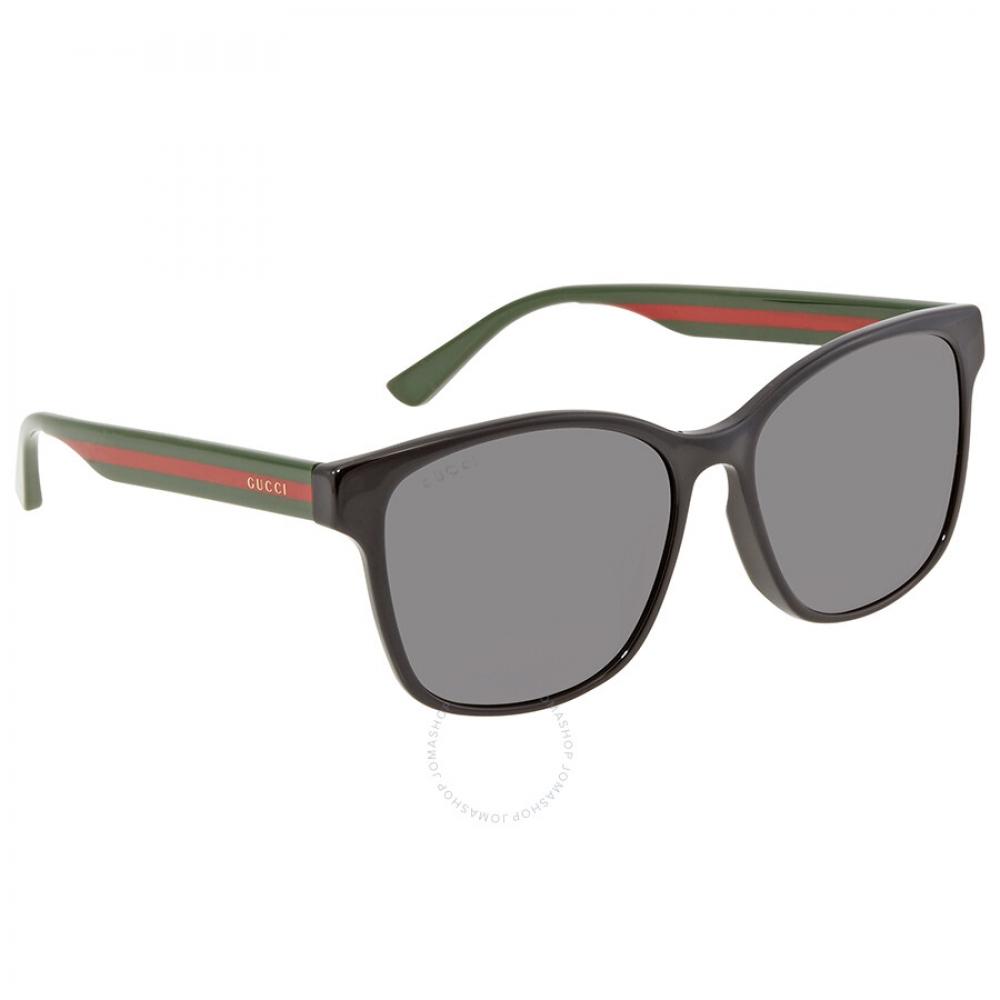 Gucci Grey Rectangular Unisex Sunglasses Gg0417sk 001 56