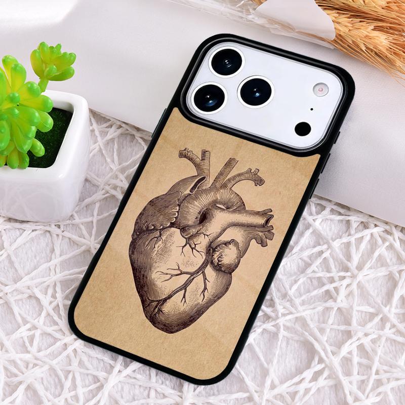Human Heart Anatomy Phone Case for iPhone 17 Air 16 15 11 12 14 13 Pro Max Shockproof Cover