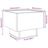 VidaXL Table de chevet avec LED infini sonoma gris 40x40x30 cm 3284068