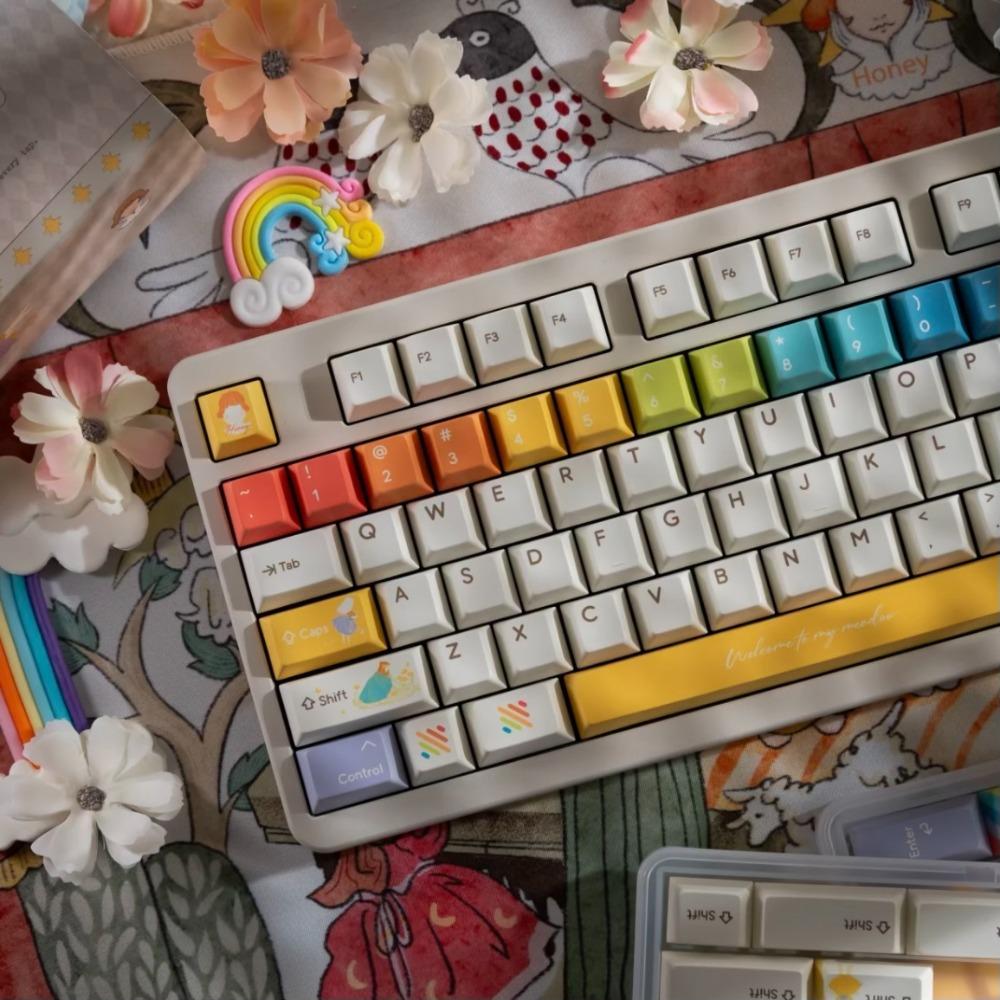Novrais-PixieMeadow Keycap PBT 175Key Custom Personalized Keyboard Cap Cherry Profile KeyCap for Mechanical Keyboard Accessories