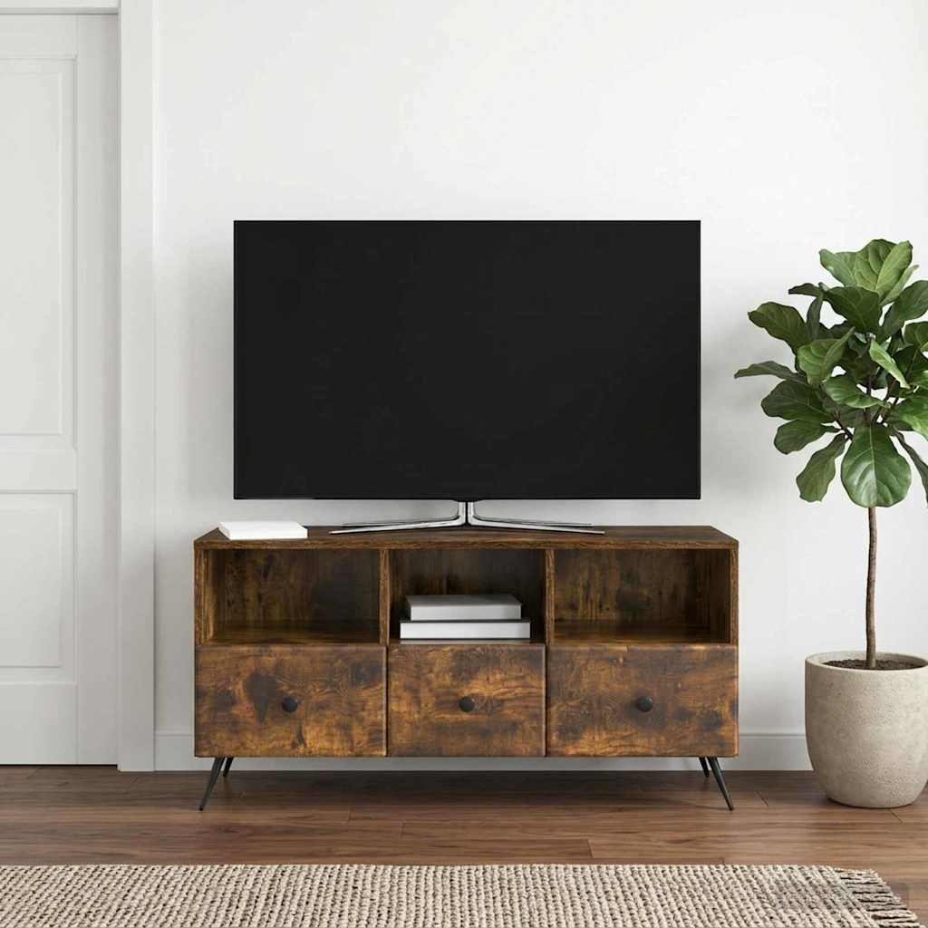 TV Stand Smoked Oak 102 x 34.5 x 50 cm Particleboard