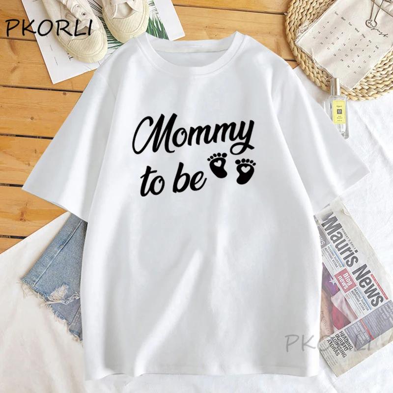 Mommy And Daddy To Be T Shirts Funny Mother Father Cotton Short Sleeve T-shirts Matching Pregnancy Announcement T Shirt