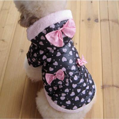 Herbst und Winter Teddy Pomeranian Welpe Haustier Winter Katze floral fliegende Ärmel kleiner Hund zweibeiniges wattiertes Kleid