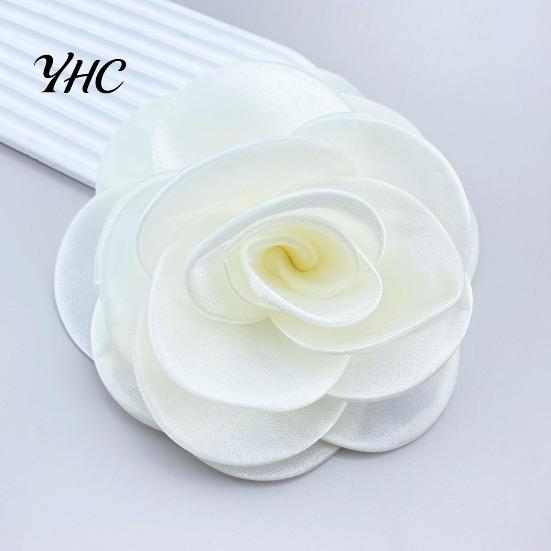 Broche Camélia Occasion Formelle Corsage Style Français Grand Tissu Maillé Mariée Marié Costume de Mariage Manteau Fête de Bal Robe Vêtements Applique Patch DIY