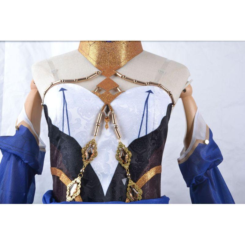 Layla Cosplay-Kostüm, komplettes Set, 14-teiliges Kleid, vorgestylte Layla Cosplay-Perücke, hitzebeständige Perücke