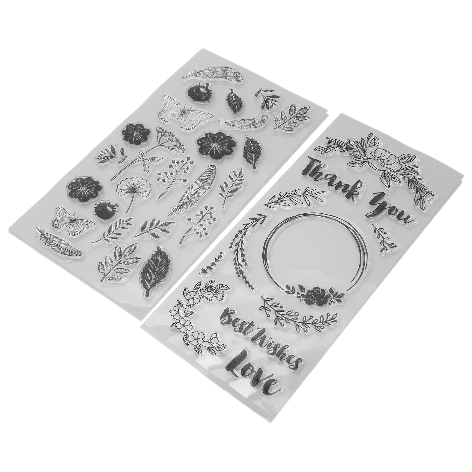 

2 шт. штампы в виде бабочек с прозрачной печатью из силикона для самостоятельного изготовления комбинированных карточек, декоративные штампы