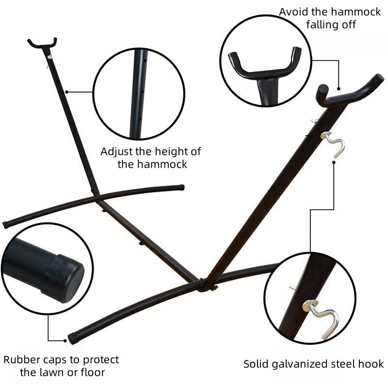Outdoor Camping Hammock Frame Detachable Easy To Carry Reinforcement Stabilization Iron Floor Bracket Indoor Outdoor Furniture