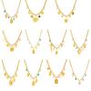 Stainless Steel Starfish Moon Sun Shaped Pendant Necklace for Women Romantic Neck Chain Holiday Gift