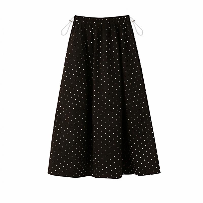Mid-Length Polka Dot Maternity Skirt - Autumn/Winter 2025 Japanese Retro Style