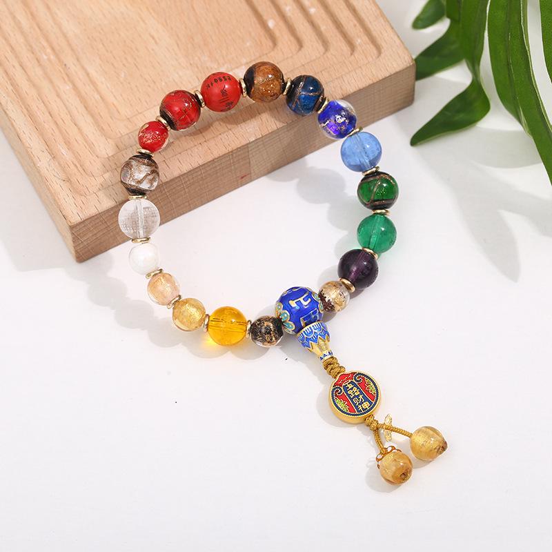 Eighteen-Seed Glazed Incense Bracelet: Multi-Treasure Single Circle with Ash Glaze