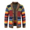Pull à revers pour homme automne et hiver, bloc de couleurs, veste tricotée haute élasticité