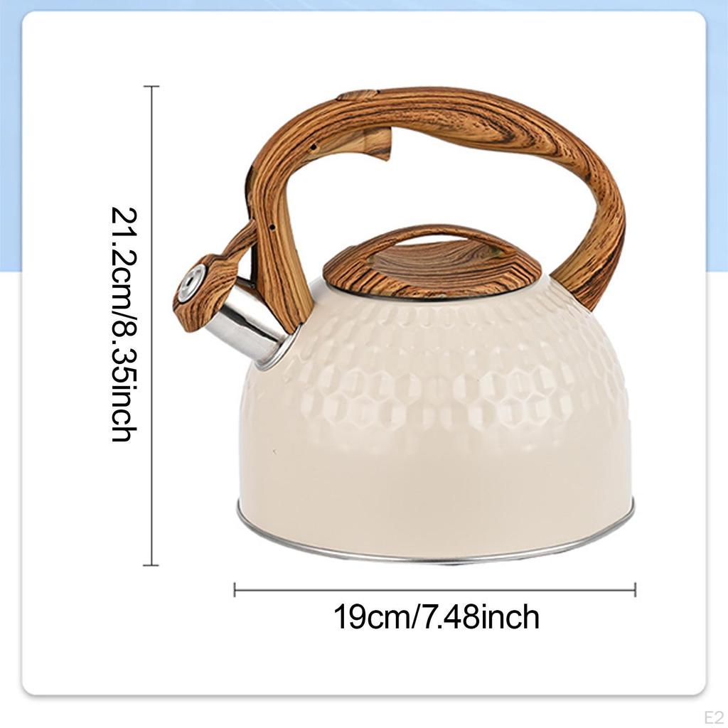Whistling Kettle Teakettle 2.5L Portable Easy To Carry Lightweight Stovetop Stainless Steel