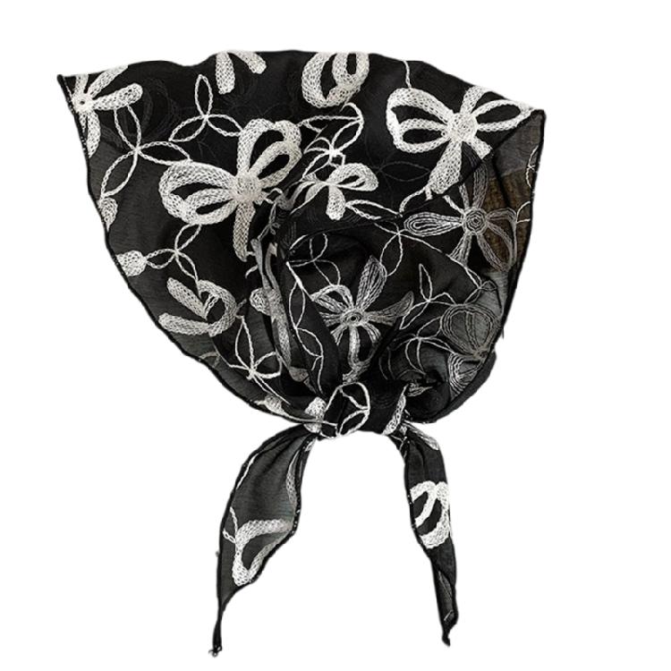 Soft Triangular Lace Scarf For Women Summer Fashion Essential Breathable Fabric & Portable Fold Feature