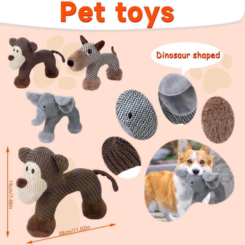 Uknuselige hundeleker, Interaktiv hundeleke tyggeleke, Uknuselige pipende hundeleker, Myke plysjdyrleker for lek og trening