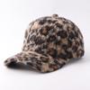 Autumn and Winter Hard Top Lamb Wool Warm Baseball Cap European and American Fashion Leopard Print Thickened Windproof Cap