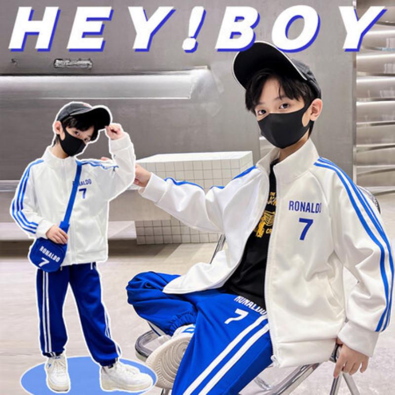 Costume Beau pour Garçons Printemps et Automne Enfants Mode Sport Ensemble Deux Pièces