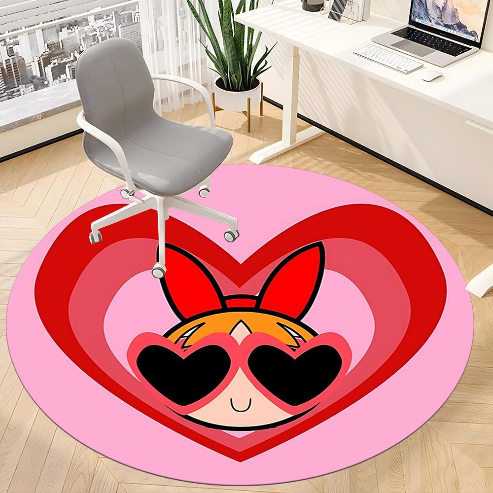 1pc Bunny Love Office Round Area Rug, Under Office Chairs Bedroom Living Room Home Decor, Room Deco, Available In Various Sizes