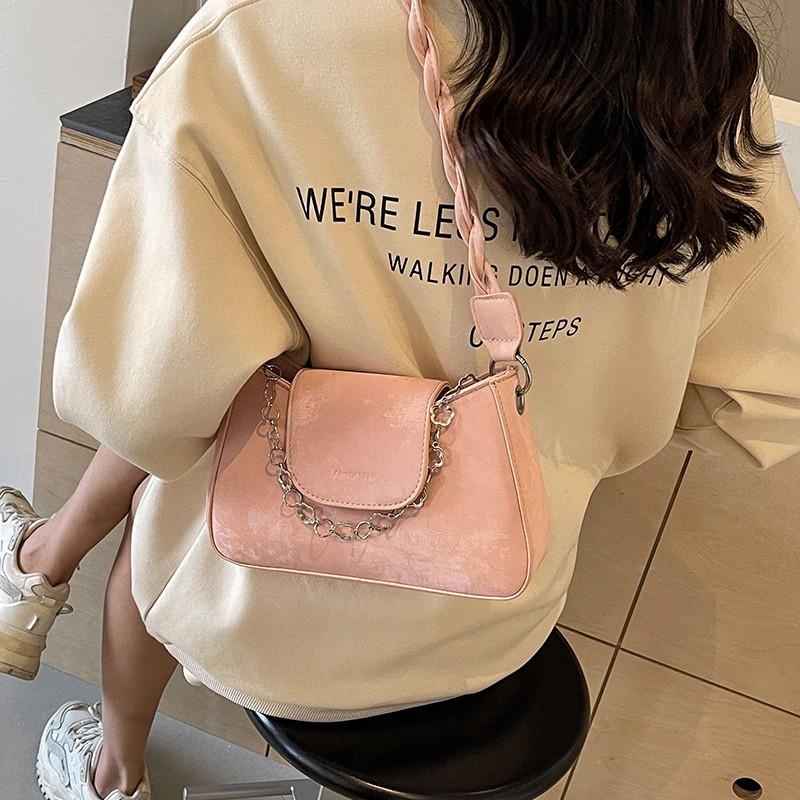 IELGY Korean Version Solid Color All-Match One-Shoulder Messenger Small Square Bag