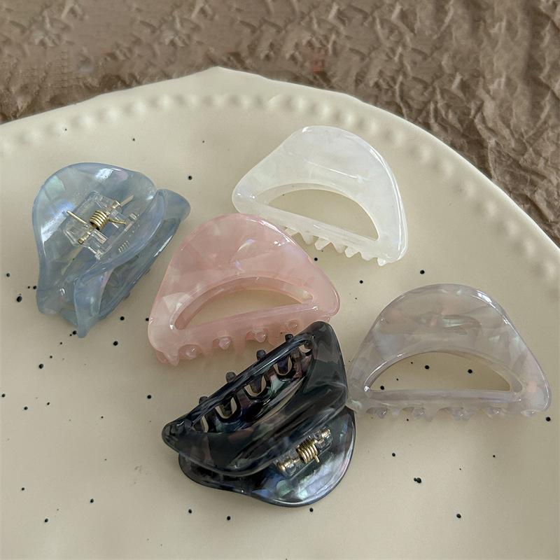 Acetic Acid Claw Clip Ponytail Hair Clip Solid Color Hair Clip Ponytail Shark Hair Claw Clip For Women Girls Hair Accessories