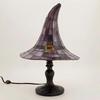 Yousheng Buntglas Hexenhut Lampe, USB-betriebenes Nachtlicht, Handgefertigte Harz-Buntglas Schreibtischlampe, Halloween Gothic Dekor für Schlafzimmer