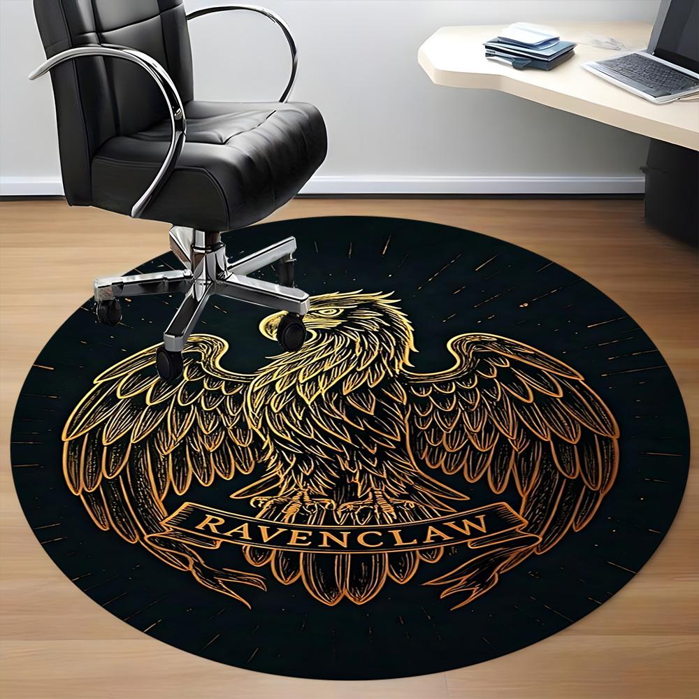 1PC Ravenclaw Crest Office Round Rug, Non-slip, Soft and Durable Office Rug for Interior Decoration, Perfect for Office, Beautiful Decoration