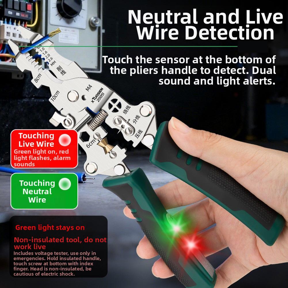 Foldable Electrician Wire Stripping Pliers Multifunctional Wire Crimper Cable Tools for Cutting Peeling Wiring