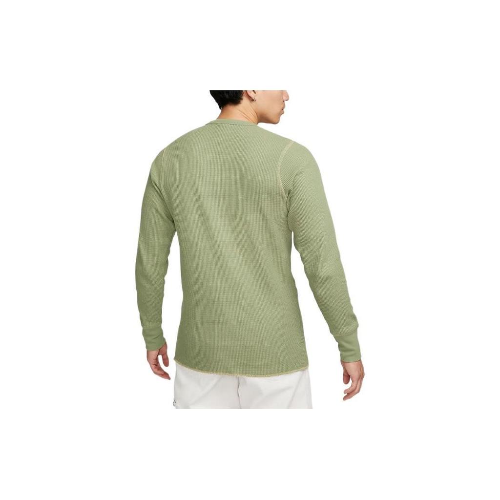Nike T Shirts Men's Oil Green Crew Neck Moderate Straight Fit DX0895-386