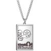 Tarot Stainless Steel Necklace Men'S Hip Hop Personality Retro Square Pendant Sweater Necklace