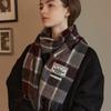 NONLOCAL Daily Check Wool Muffler - Burgundy Check