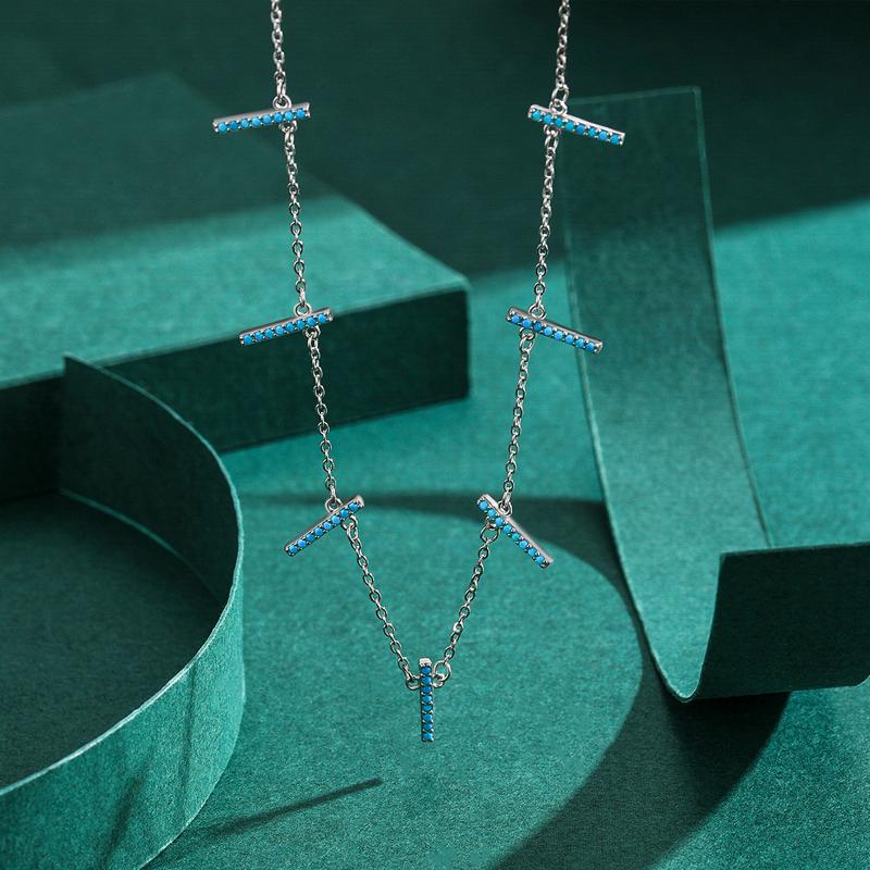 MODIAN Стерлингового серебра 925 пробы, винтажное очаровательное бирюзовое короткое колье-колье с геометрическим рисунком, цепочка для женщин, свадебные эффектные ювелирные изделия