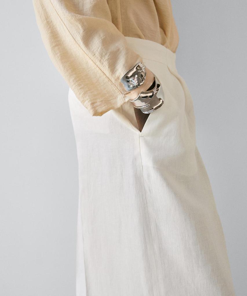 Masimodutti Fluid Linen Suit Pants
