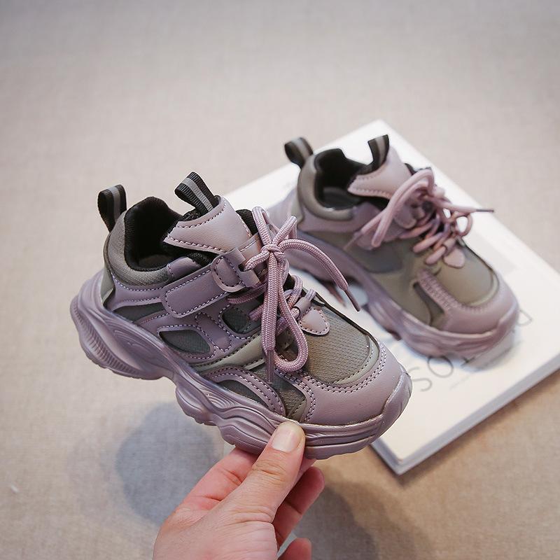 Spring and autumn new non-slip children's dad shoes girls sports shoes fashion middle and older children's girls running shoes