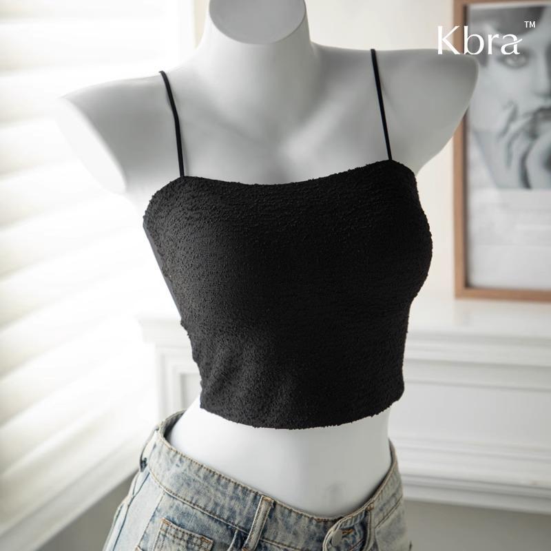 

Black Textured Camisole Bra Top Built in Cups Everyday Lingerie M чорний