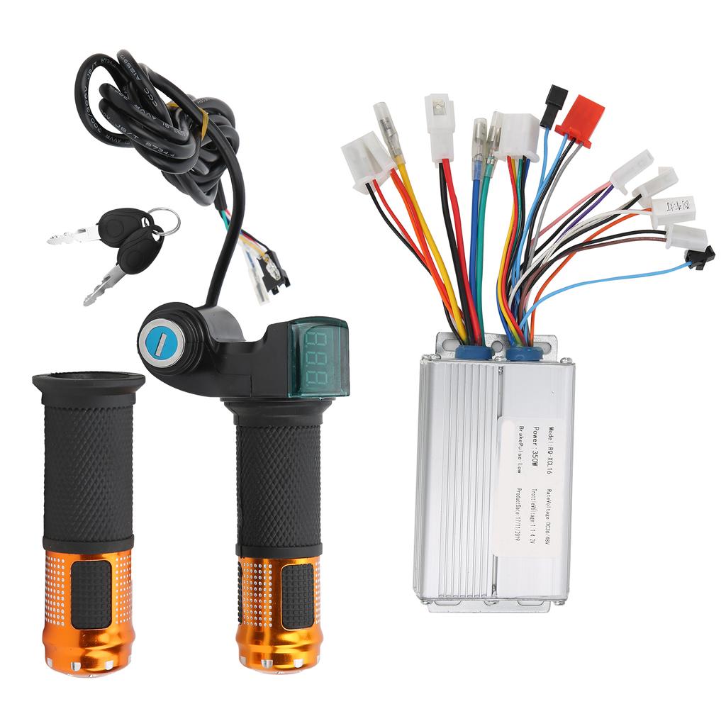 36V 48V 350W Universal Brushless Controller and Universal Number Lock Throttle Grip Set