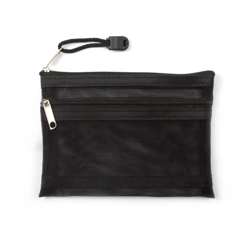 Double Layer Zipper Coin Bag Nylon Mesh Lipstick Key Earphone Organizer Holder Bus Bank ID Credit Cards Pouch Case Storage