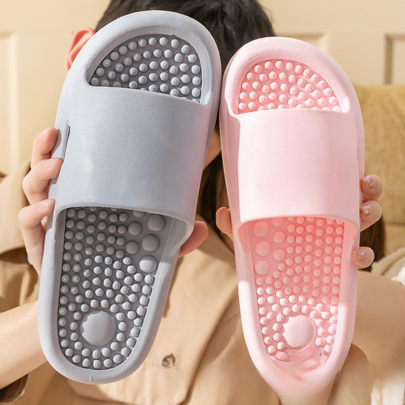 Fashion Summer 2024 New Anti Slip Shoes Massage Slippers EVA Comfortable Couple Slippers Summer Solid Color Massage Shoes Casual