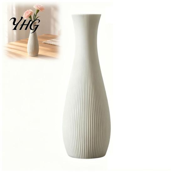 Handmade Style Vase for Floral Arrangements 3D Printed Ribbed Vase, Modern Minimalist Flower Container Dried and Flowers Artificial Flowers,