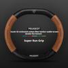 Suede Leather Car Steering Wheel Cover For Peugeot 3008 4008 5008 208 e208 2008 e2008 207 206 Carbon Fiber Non-slip Wheel Covers
