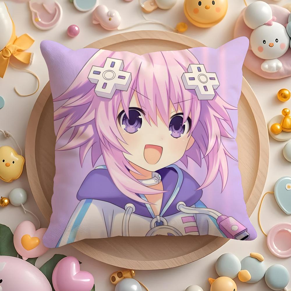 Hyperdimension Neptunia Cute Cushion Cover Home & Car Multi-Scene Pillow Cover - Reversible, Soft & Durable For Daily Use