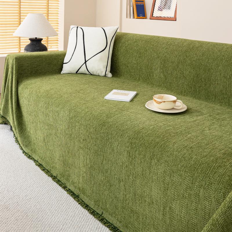 Solid Color Sofa Cover Cloth, Simple Modern Sofa Towel, All-season Universal Chenille Cover Cloth