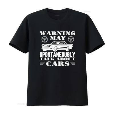 Auto Mechanic Warning I May Spontaneously Talk About Cars Mens Funny T Shirt Vintage Washed Casual Versatile Streetwear