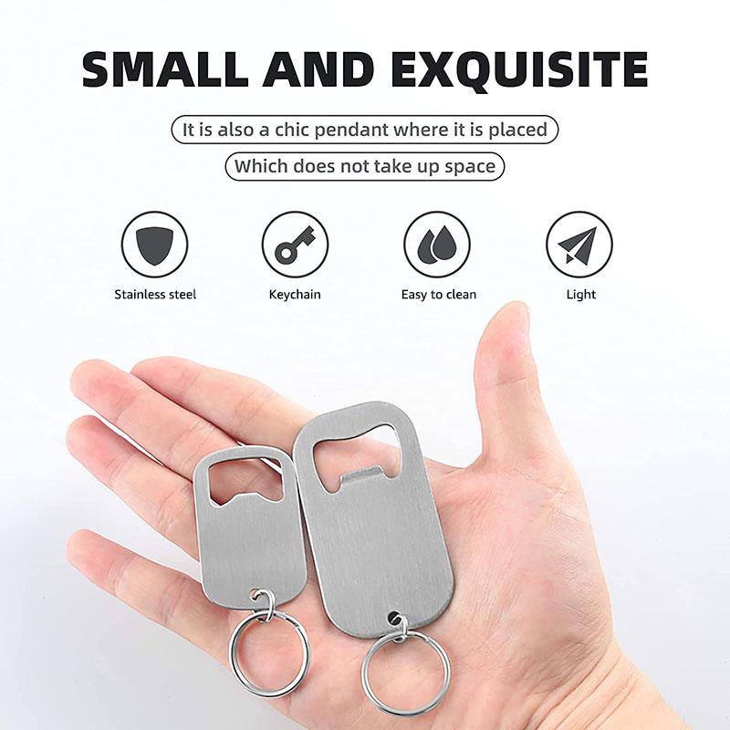 Stainless Steel Flat Speed Bottle Cap Opener Remover Bar Blade Home Hotel Professional Beer Bottle Opener Key Chains