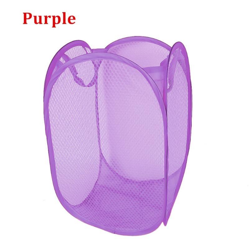 

Складная корзина для белья, органайзер для грязной одежды, сетчатый мешок для хранения одежды в ванной, бытовая корзина 30*30*47cm фиолетовый